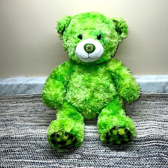 Build A Bear 4 Leaf Clover St. Patrick's Day green plush stuffed animal - Picture 1 of 6